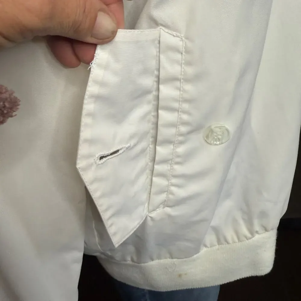 Vintage 1990s Architect JCPenney Men’s M White Bomber Jacket Made in Hong Kong